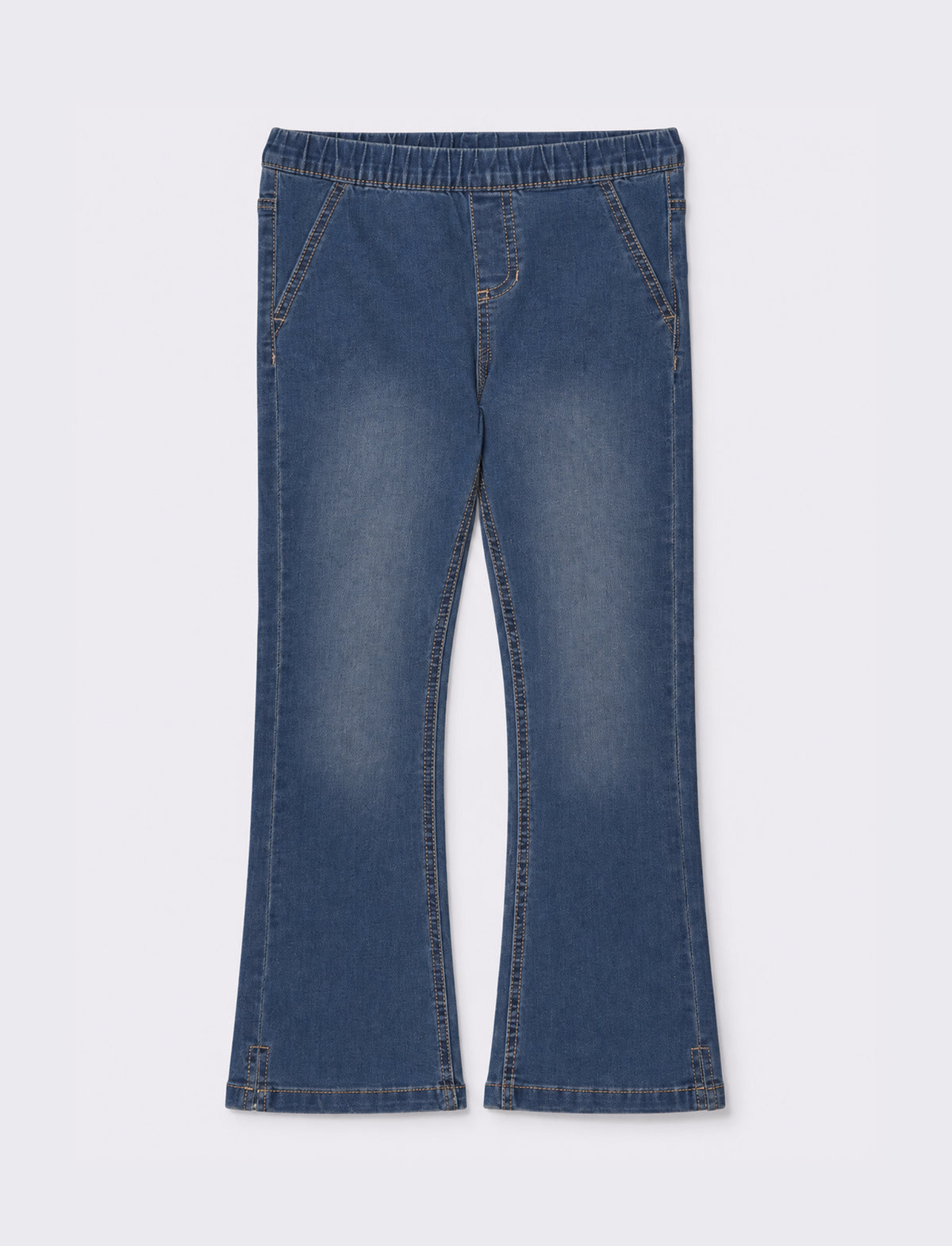 Stretch denim da bambina a zampa. - Denim