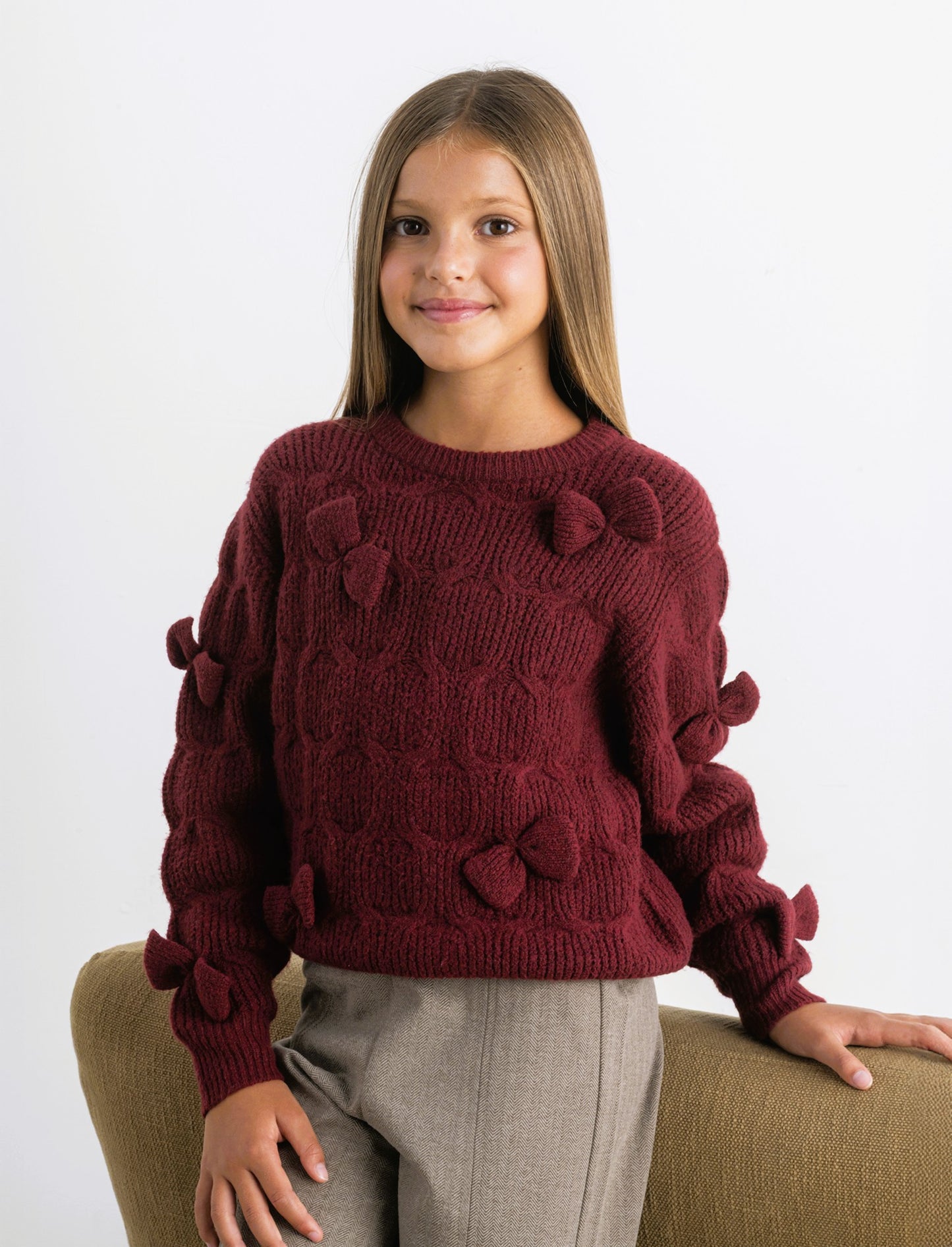 Maglia con fiocchi - Bordeaux