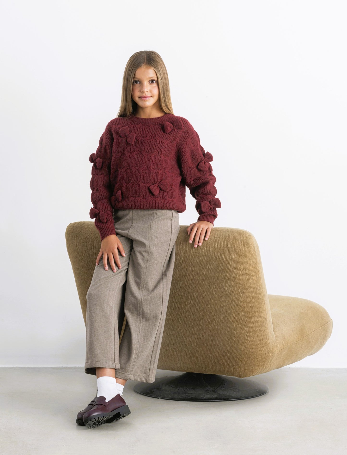 Maglia con fiocchi - Bordeaux