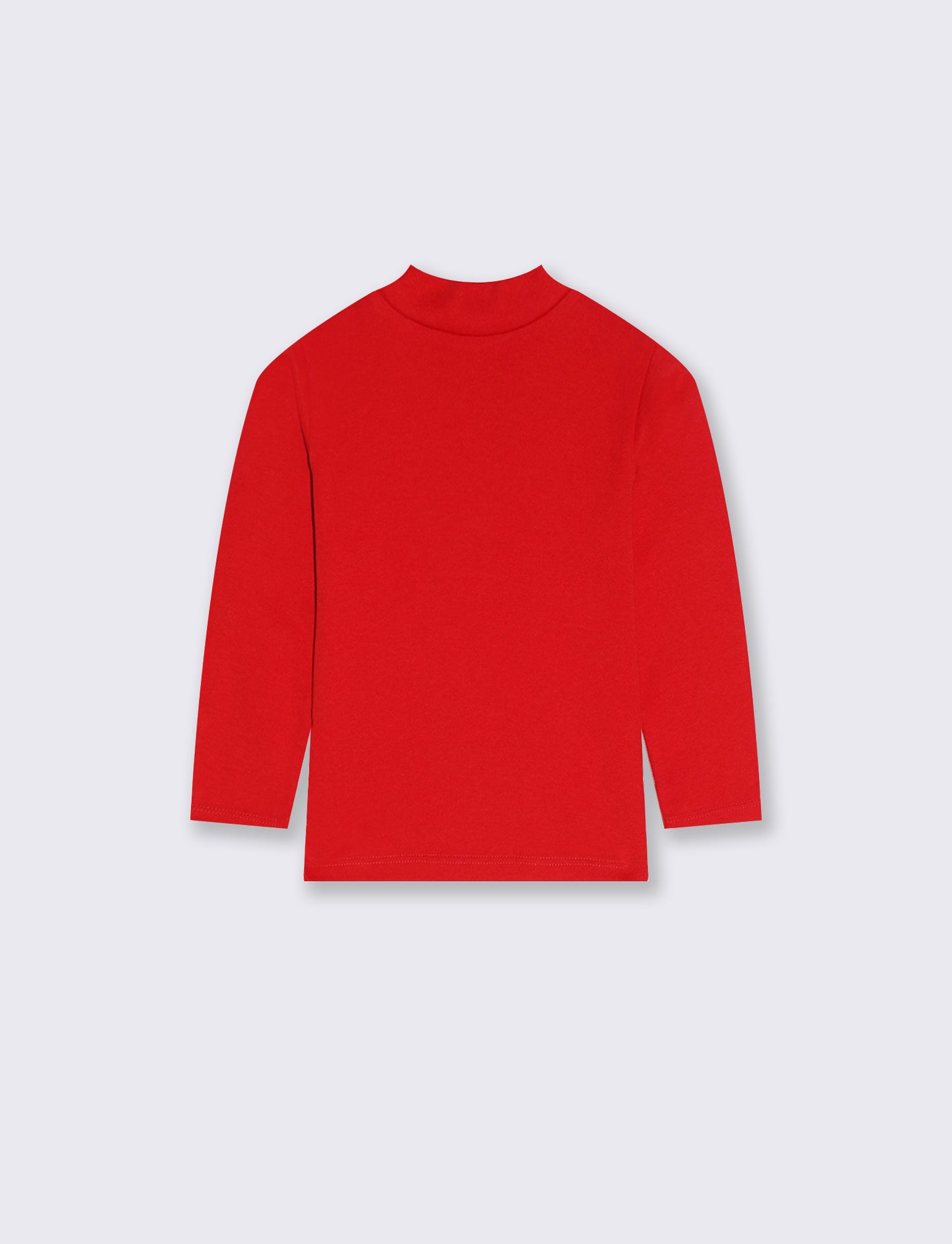 T-shirt mezzo collo caldo cotone. - Rosso