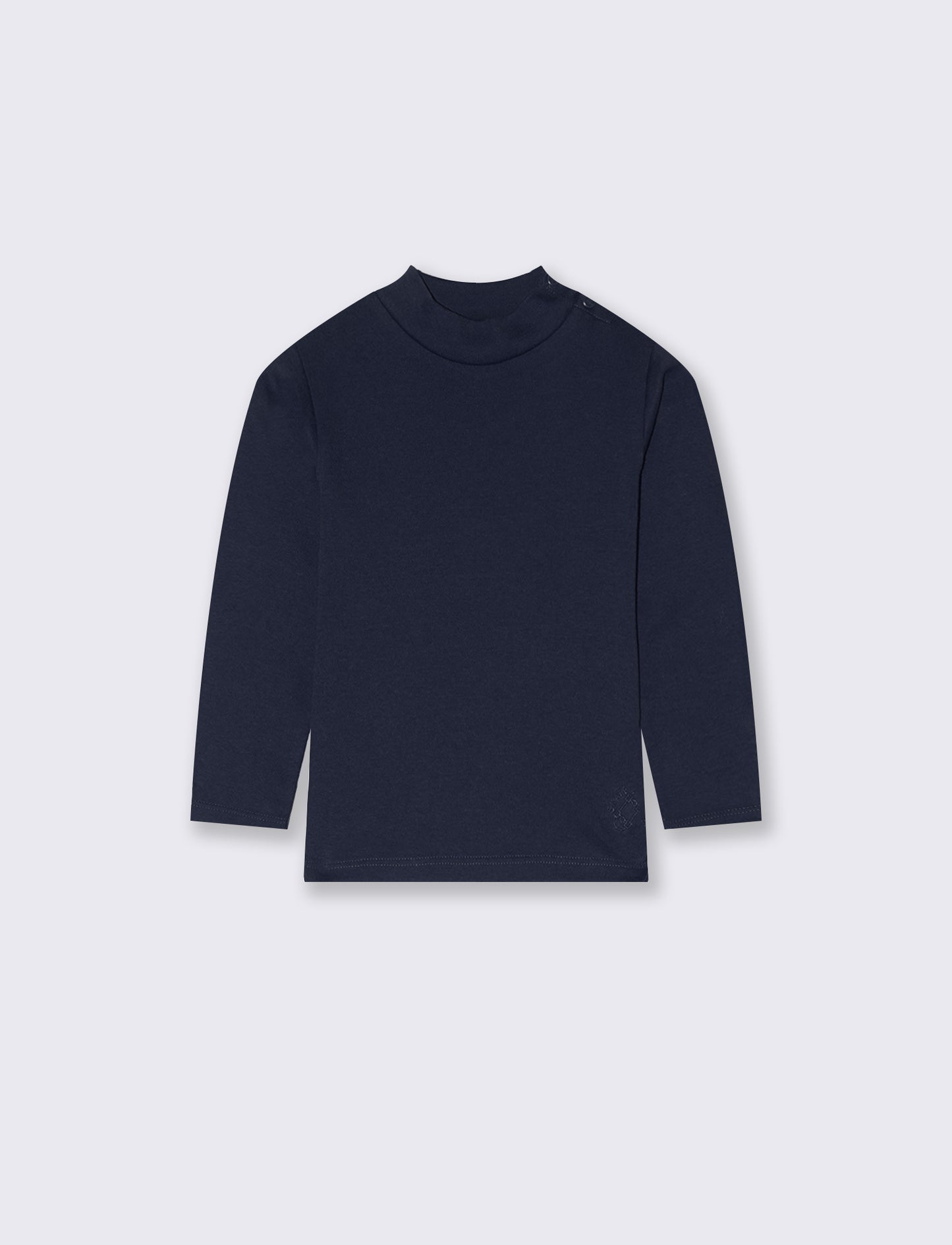 T-shirt mezzo collo caldo cotone. - Blu