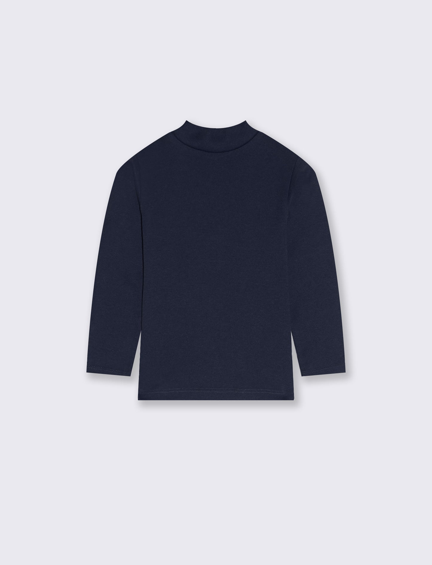 T-shirt mezzo collo caldo cotone. - Blu