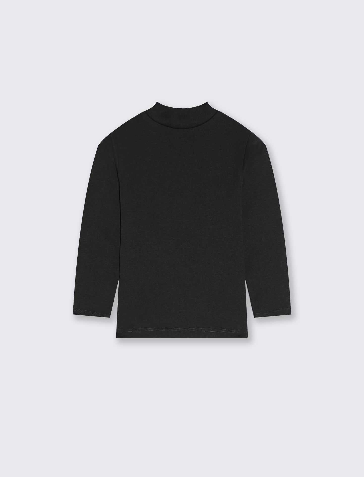 T-shirt mezzo collo caldo cotone. - Nero