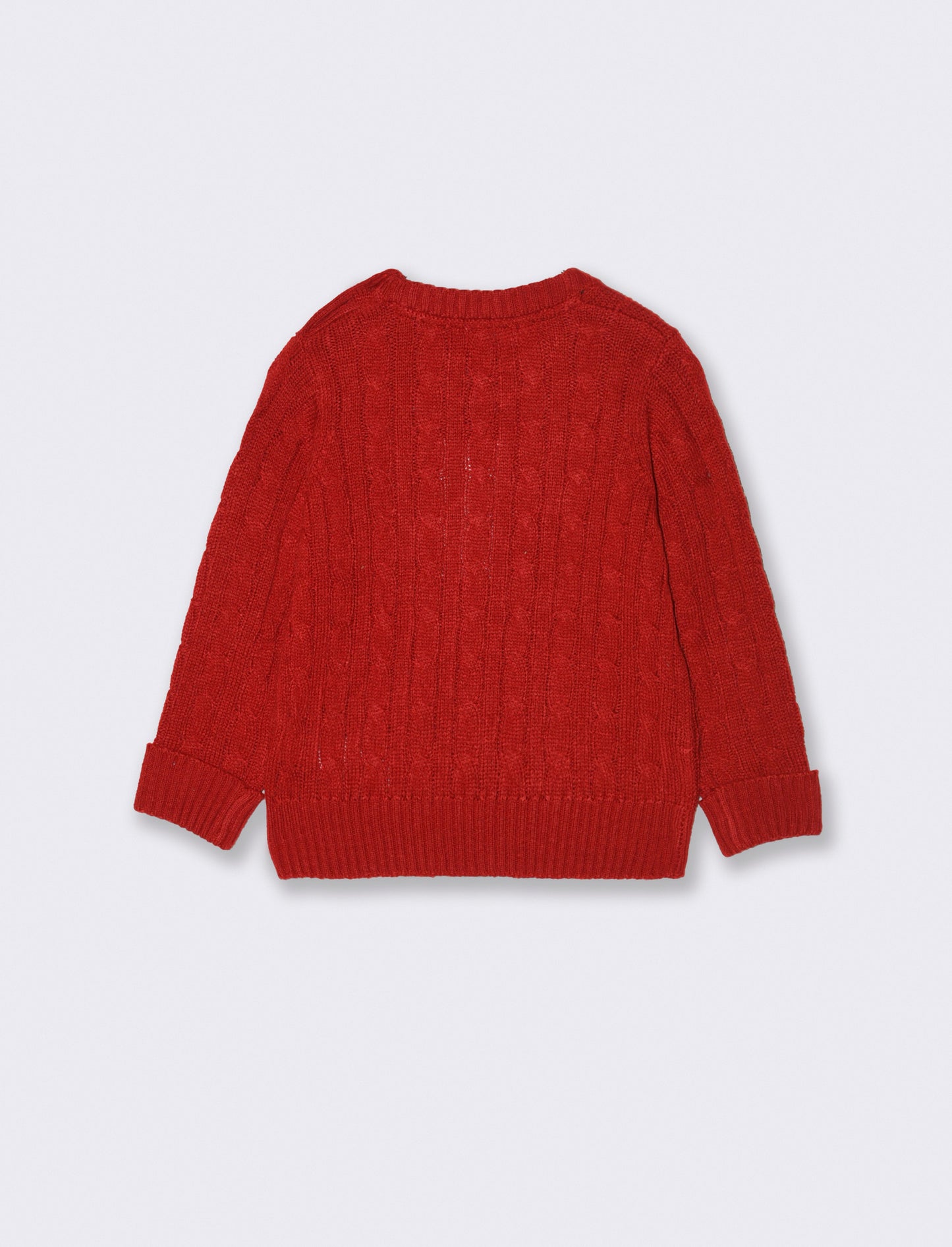 Maglia trecce con ricamo - Rosso