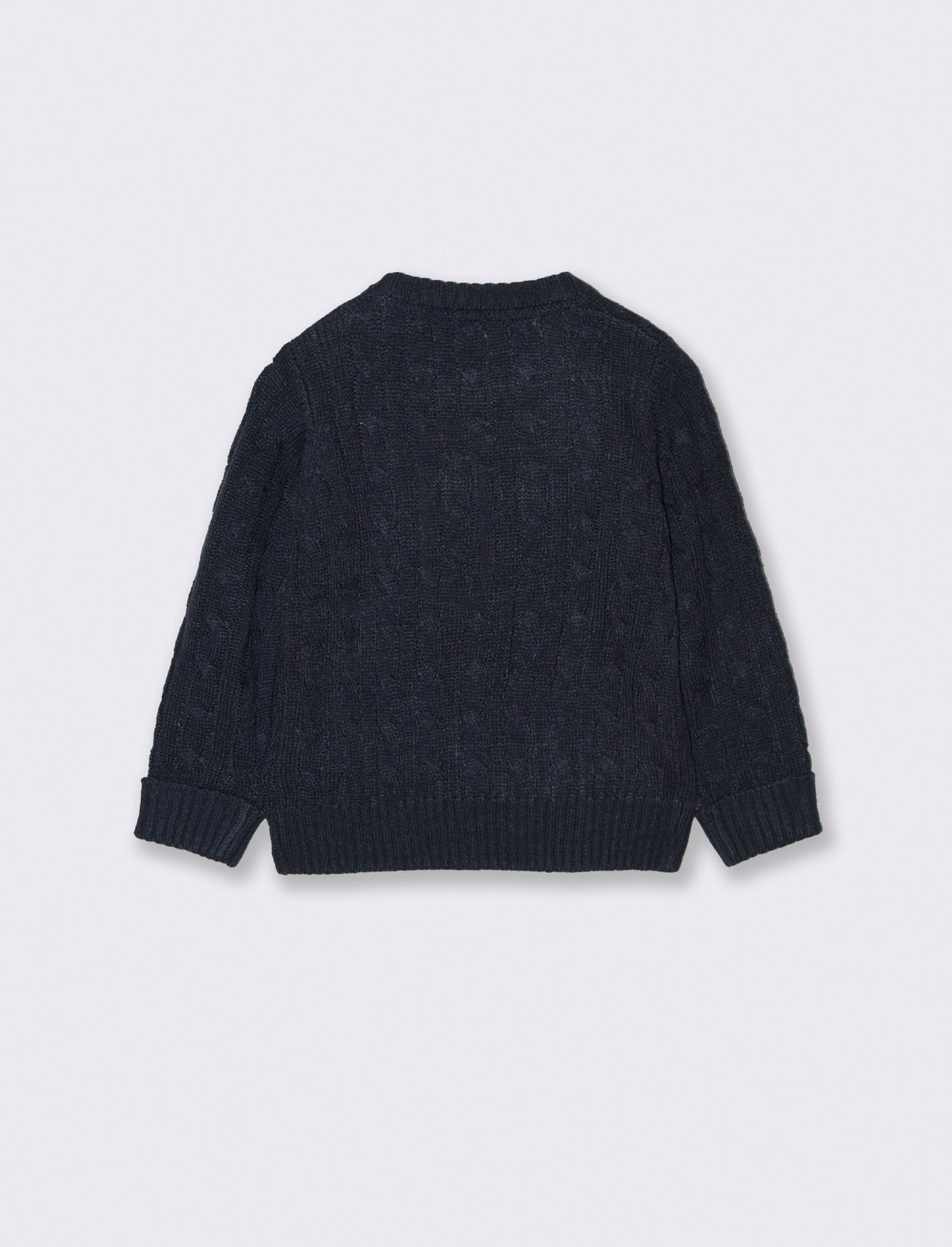 Maglia trecce con ricamo - Blu