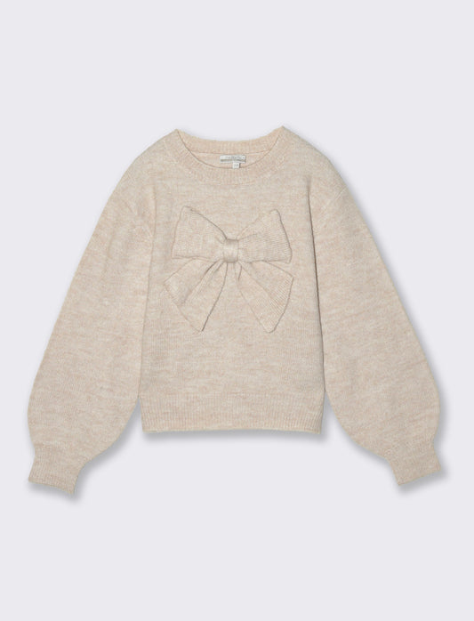 Maglia con fiocco - Beige