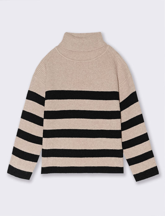Maglia collo alto - Beige