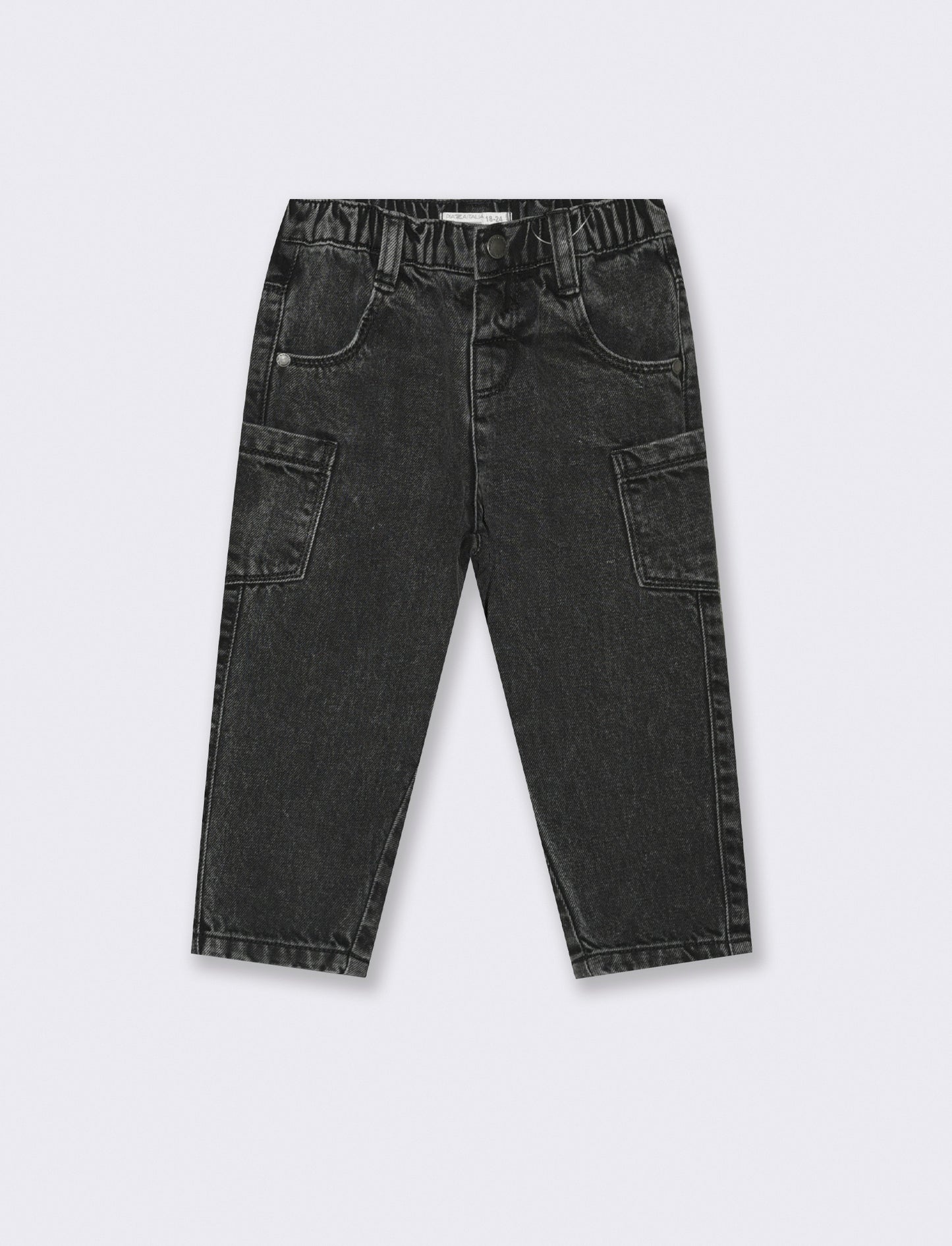 Jeans ampio con tasche - Nero