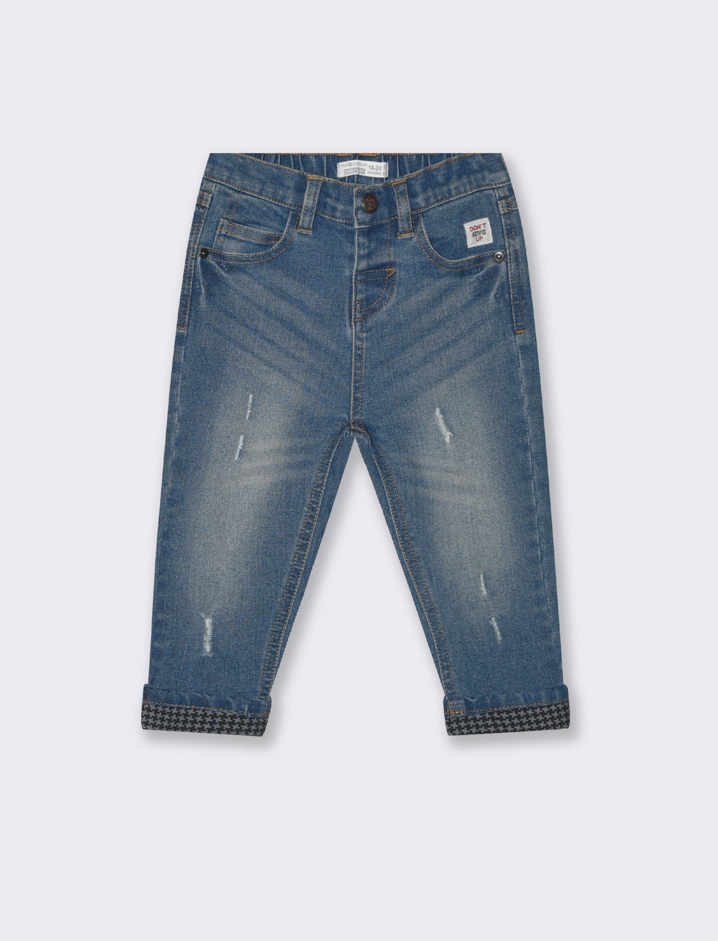 Jeans con fondo stampato - Denim