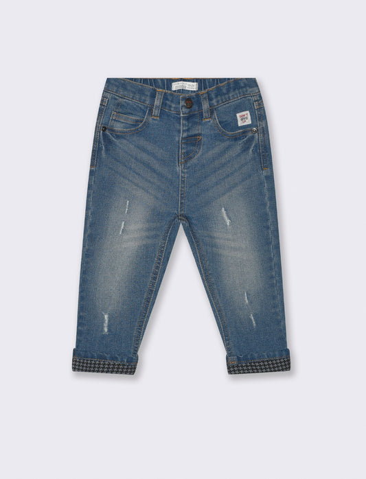 Jeans con fondo stampato - Denim