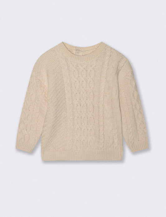 Maglia con lavorazione a trecce - Beige