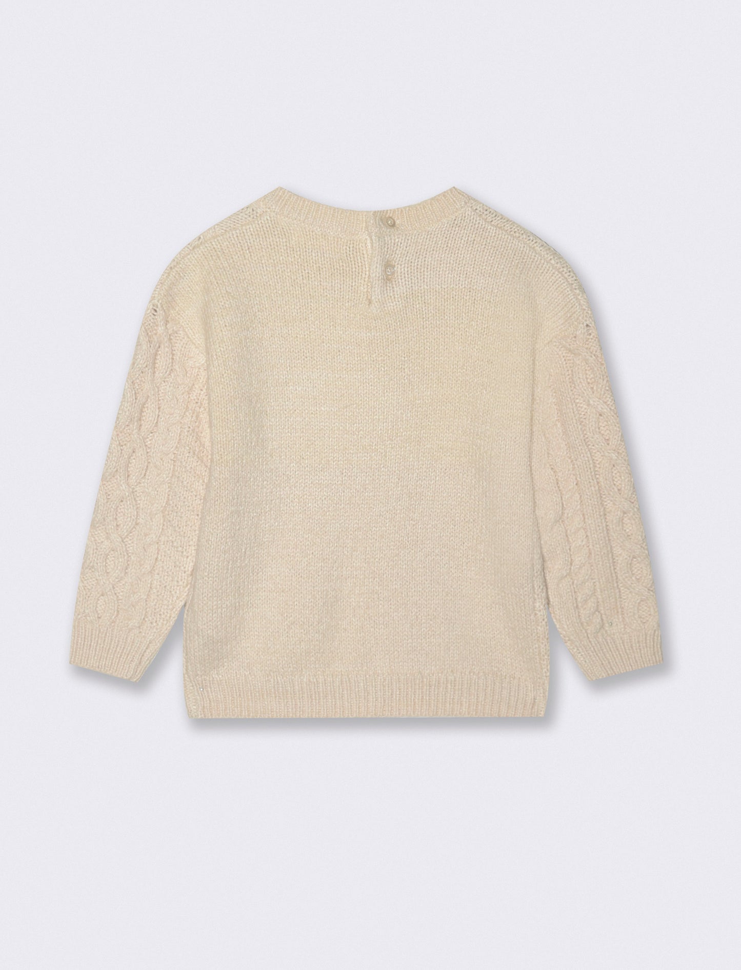 Maglia con lavorazione a trecce - Beige