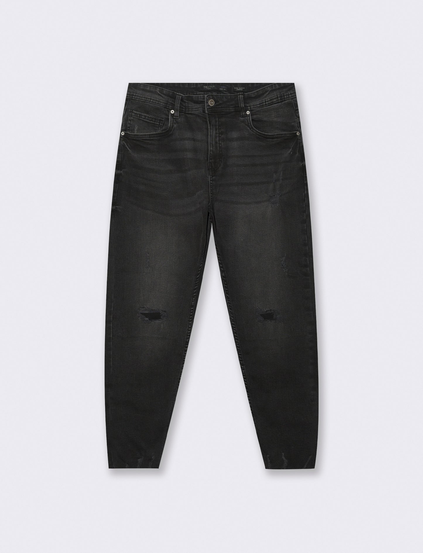 JEANS SLIM TAPERED CROPPED FIT - Nero