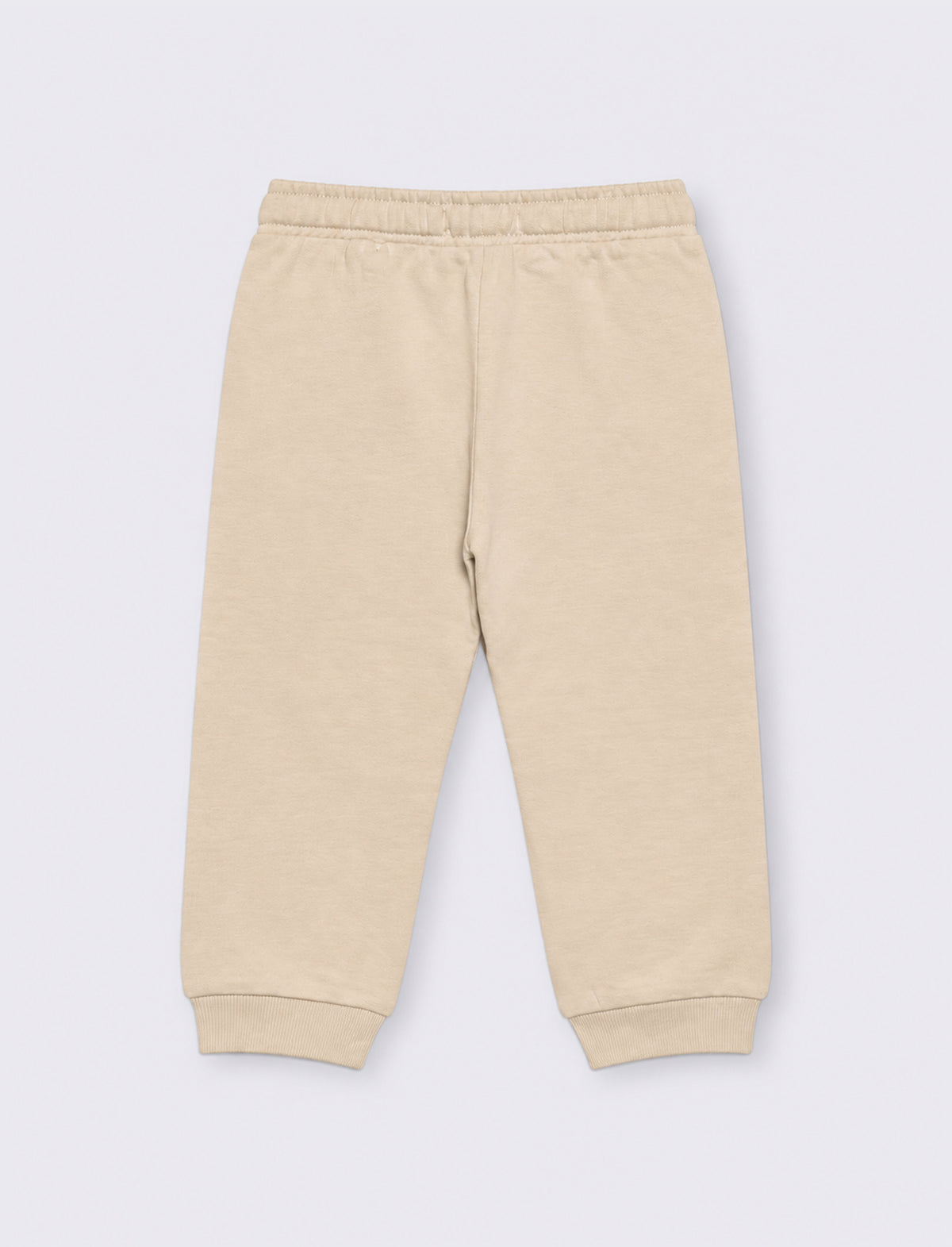 Jogger con tagli ed etichetta - Beige