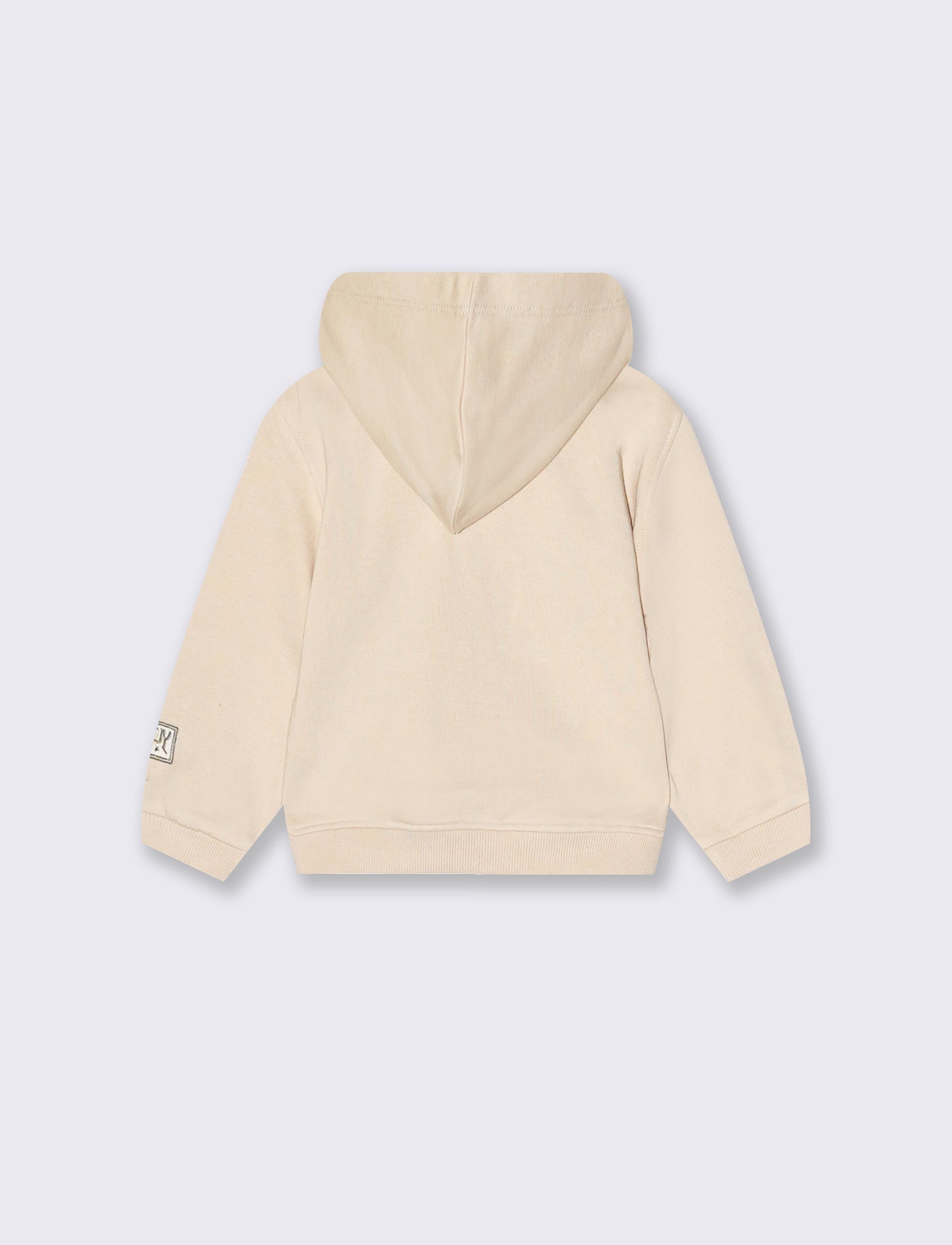 Felpa con zip e applicazione - Beige