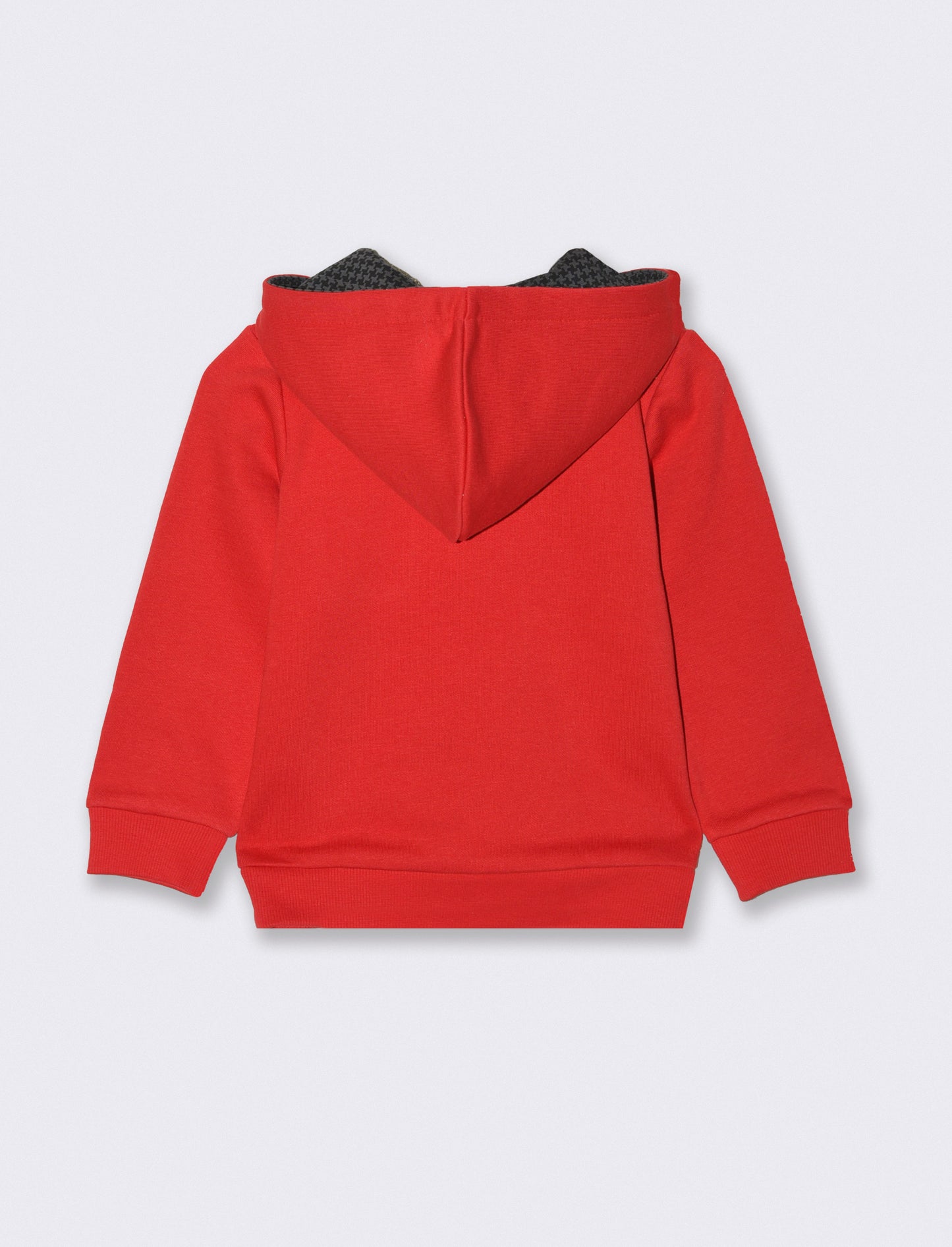 Felpa con cappuccio a fantasia - Rosso
