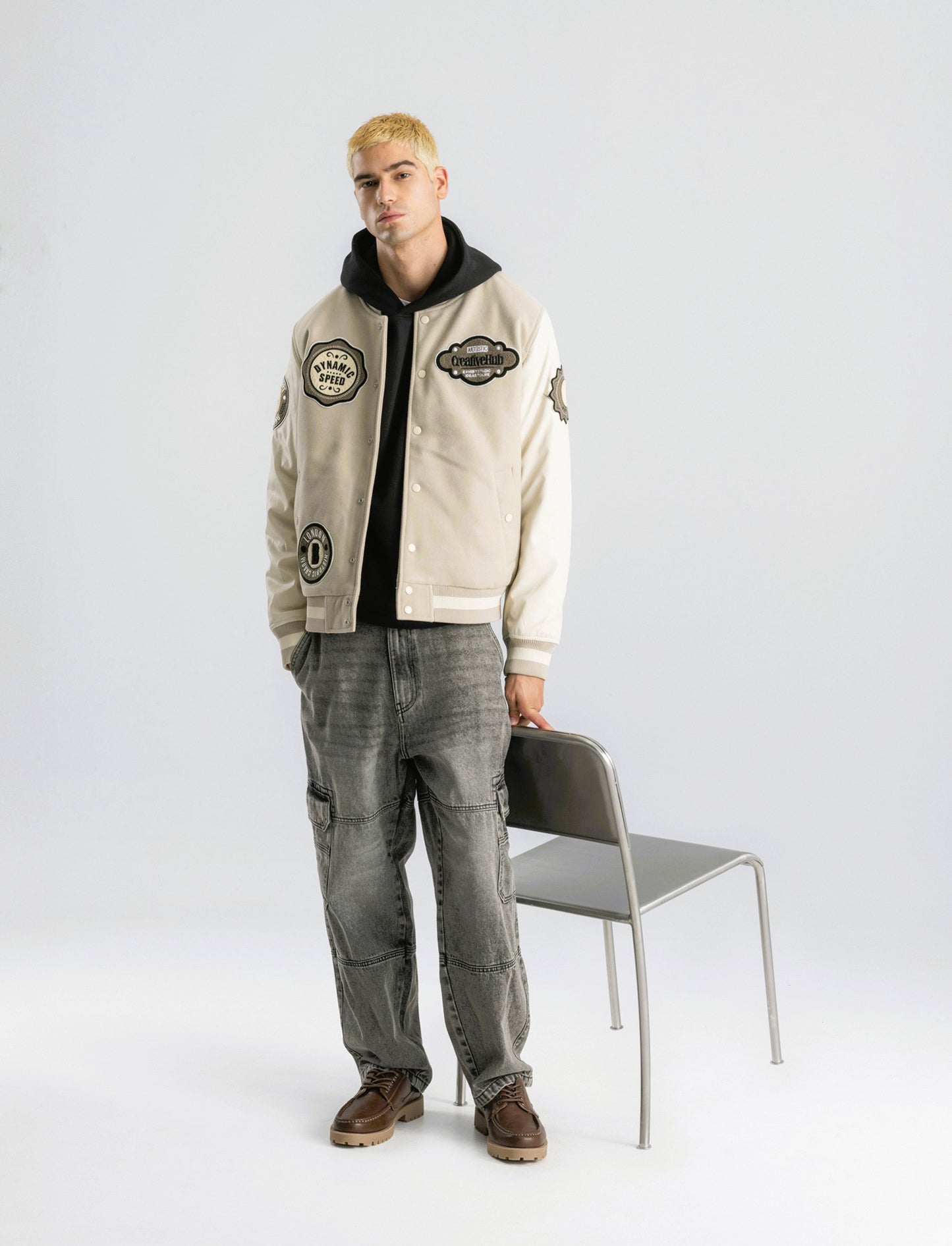 JEANS GRIGIO BAGGY CARGO FIT - Grigio