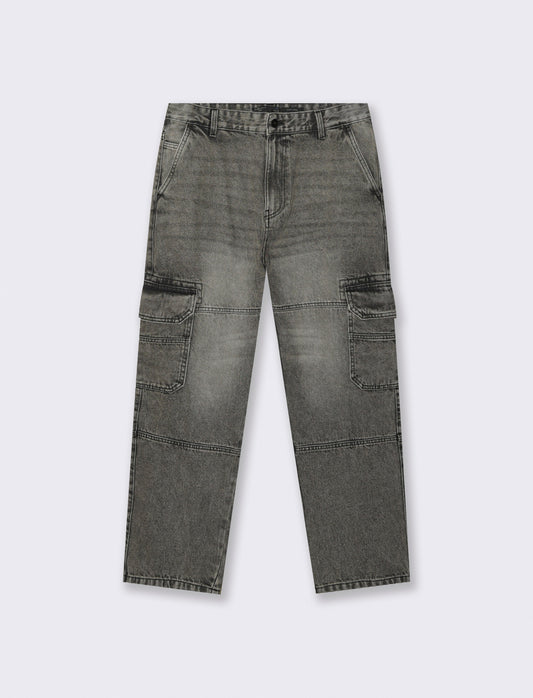JEANS GRIGIO BAGGY CARGO FIT - Grigio