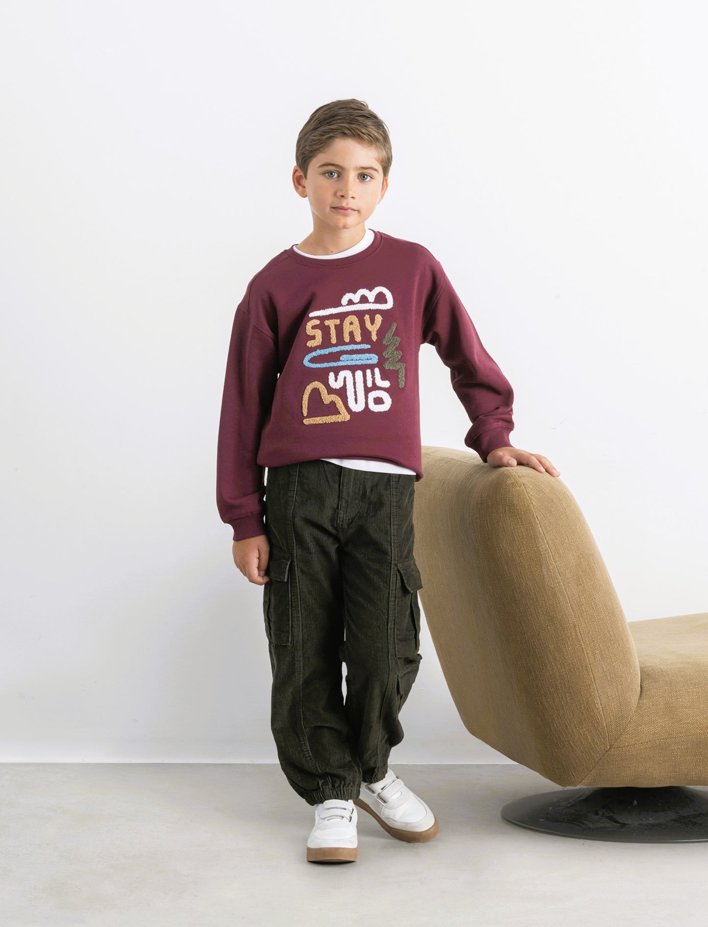 PANTALONI CARGO IN VELLUTO - Verde