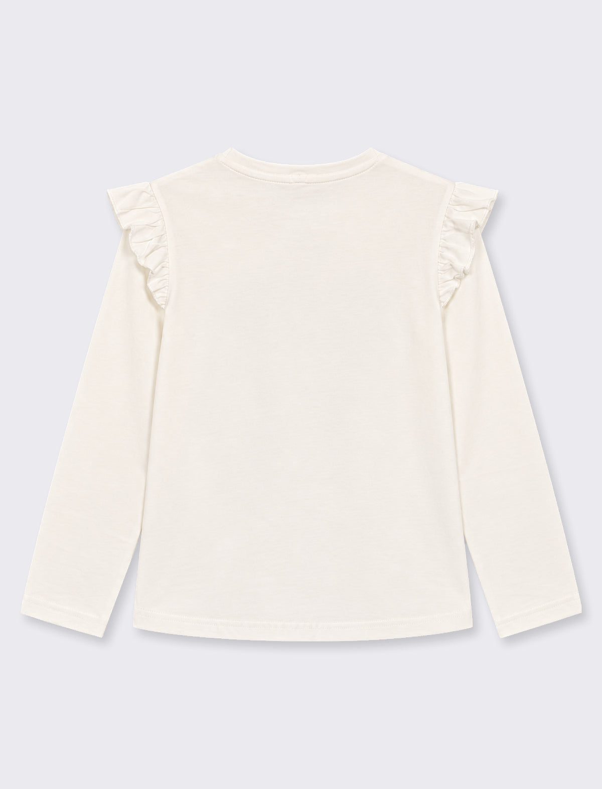 T- shirt da bambina manica lunga. - Bianco latte
