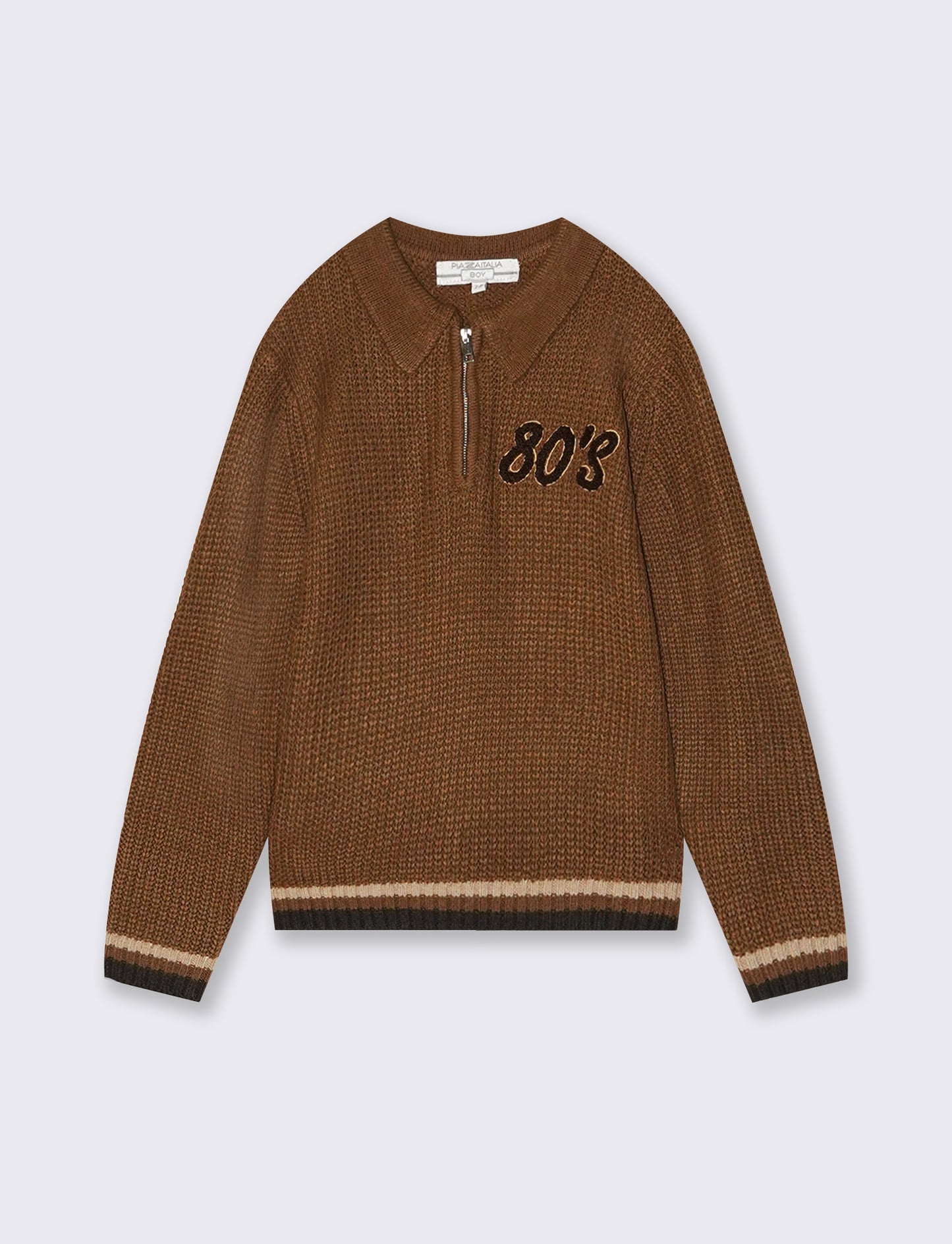 MAGLIA CON ZIP - Marrone tabacco