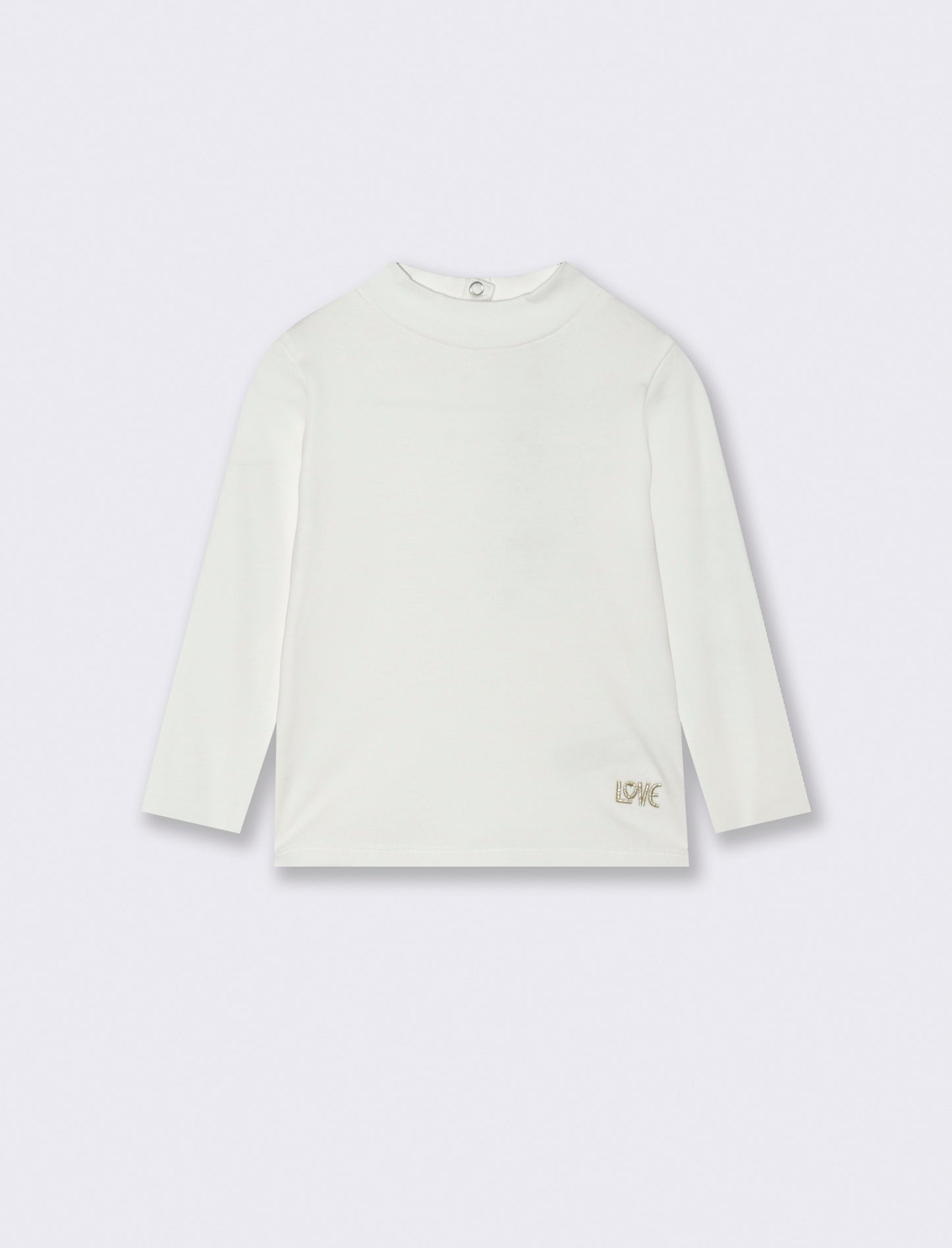 T shirt basica con ricamo - Bianco