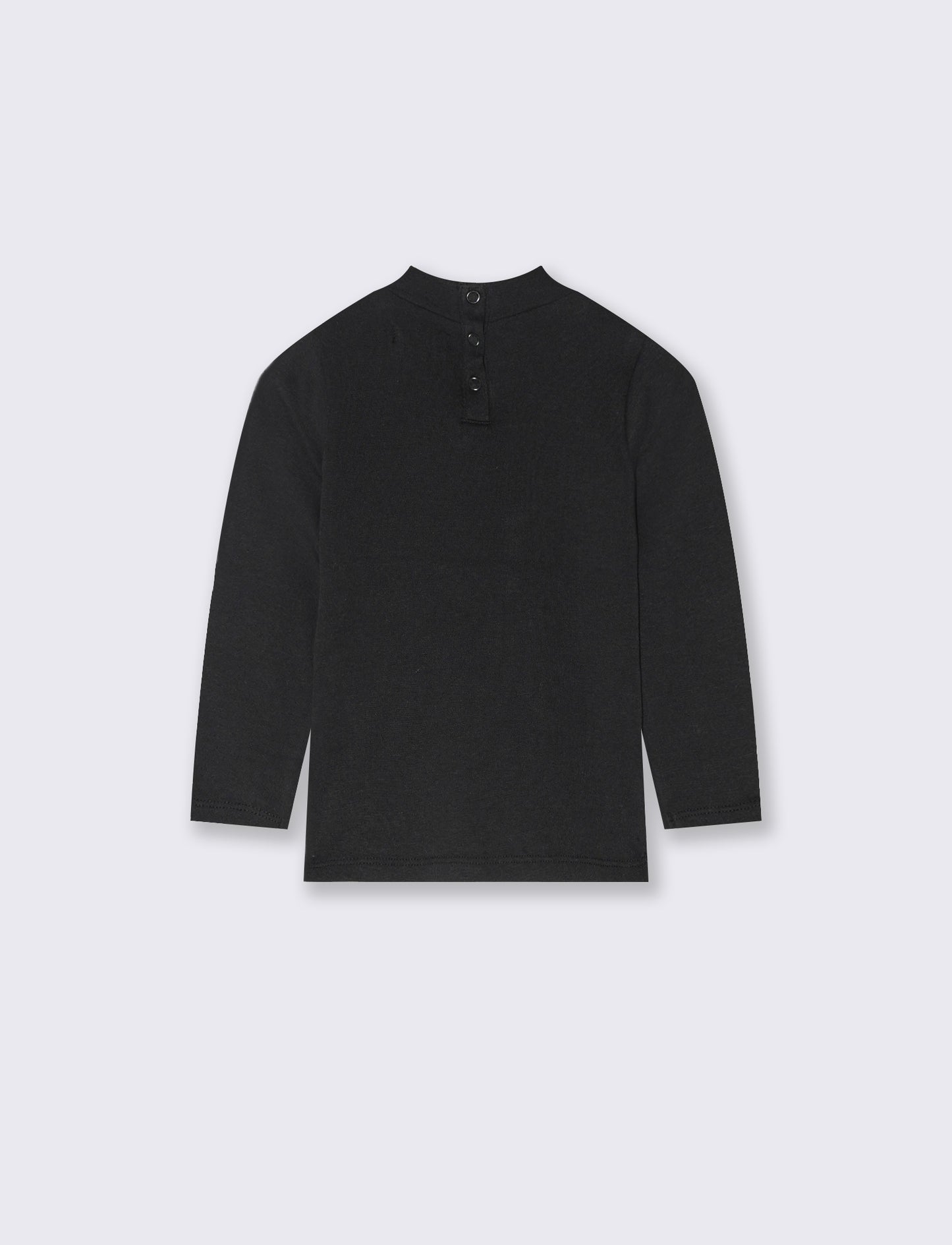 T shirt basica con ricamo - Nero