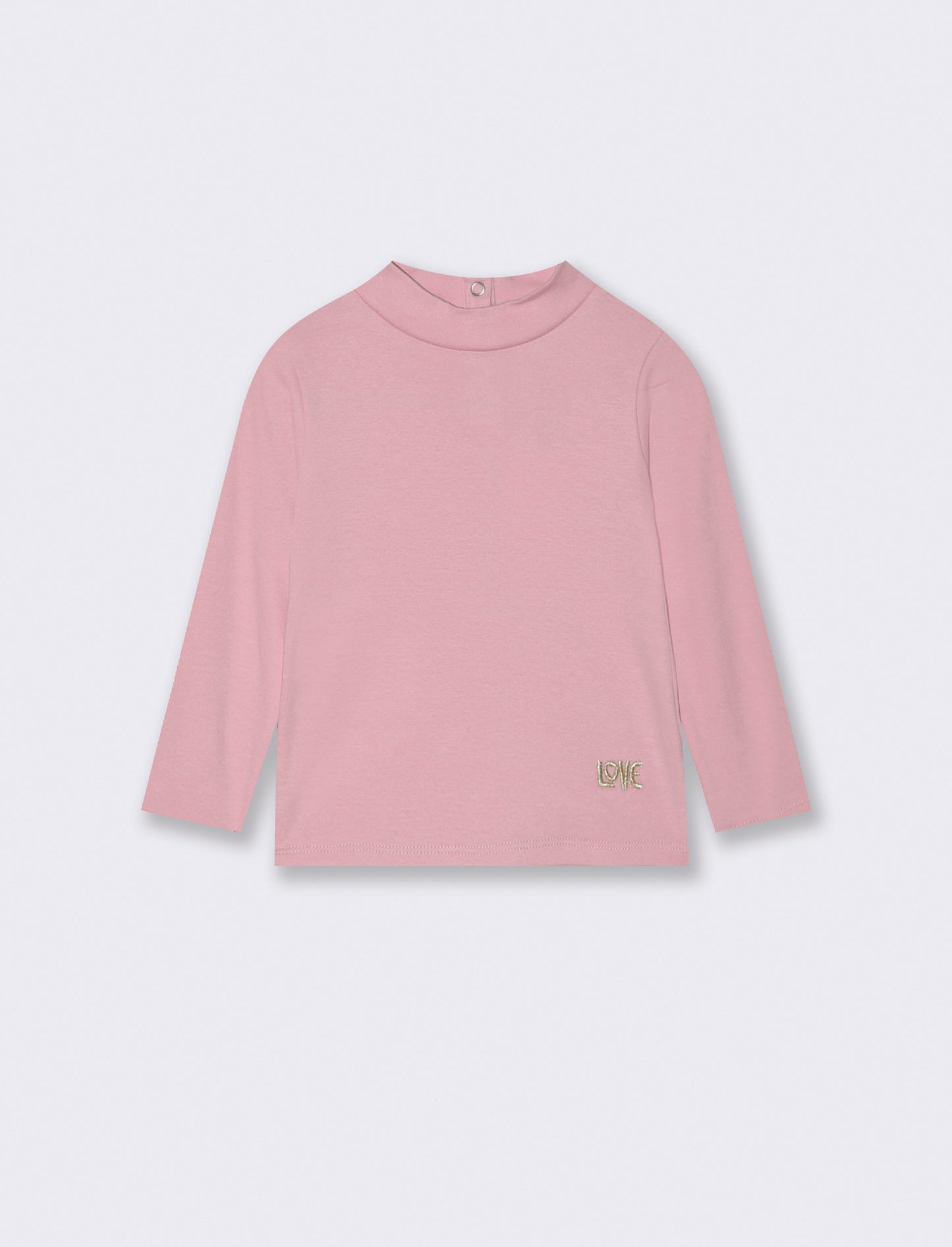 T shirt basica con ricamo - Rosa