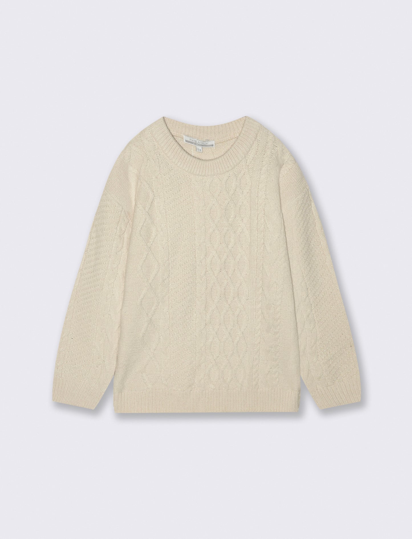 MAGLIA CON TRECCE - Beige