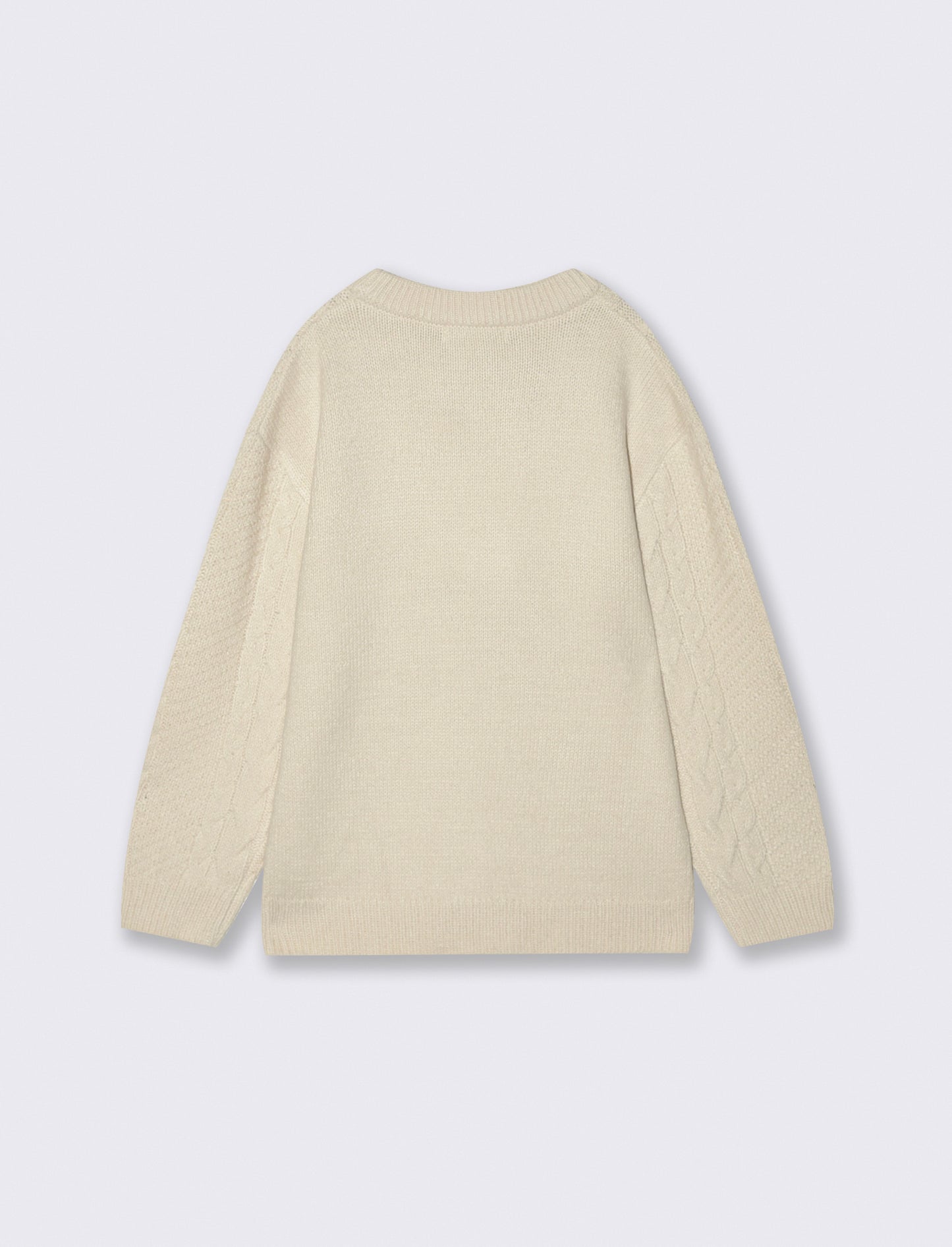 MAGLIA CON TRECCE - Beige