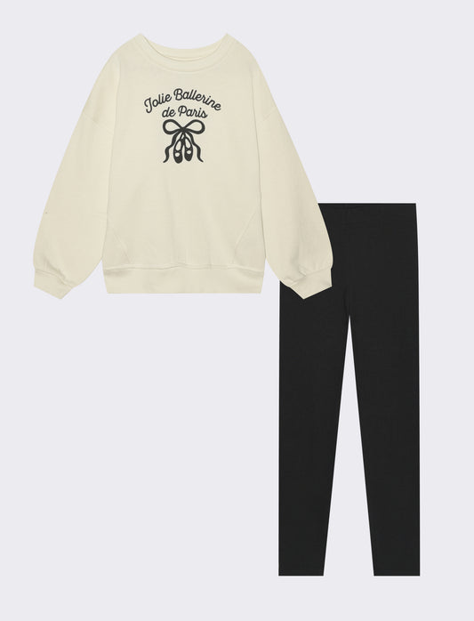 Completo felpa+leggings - Beige
