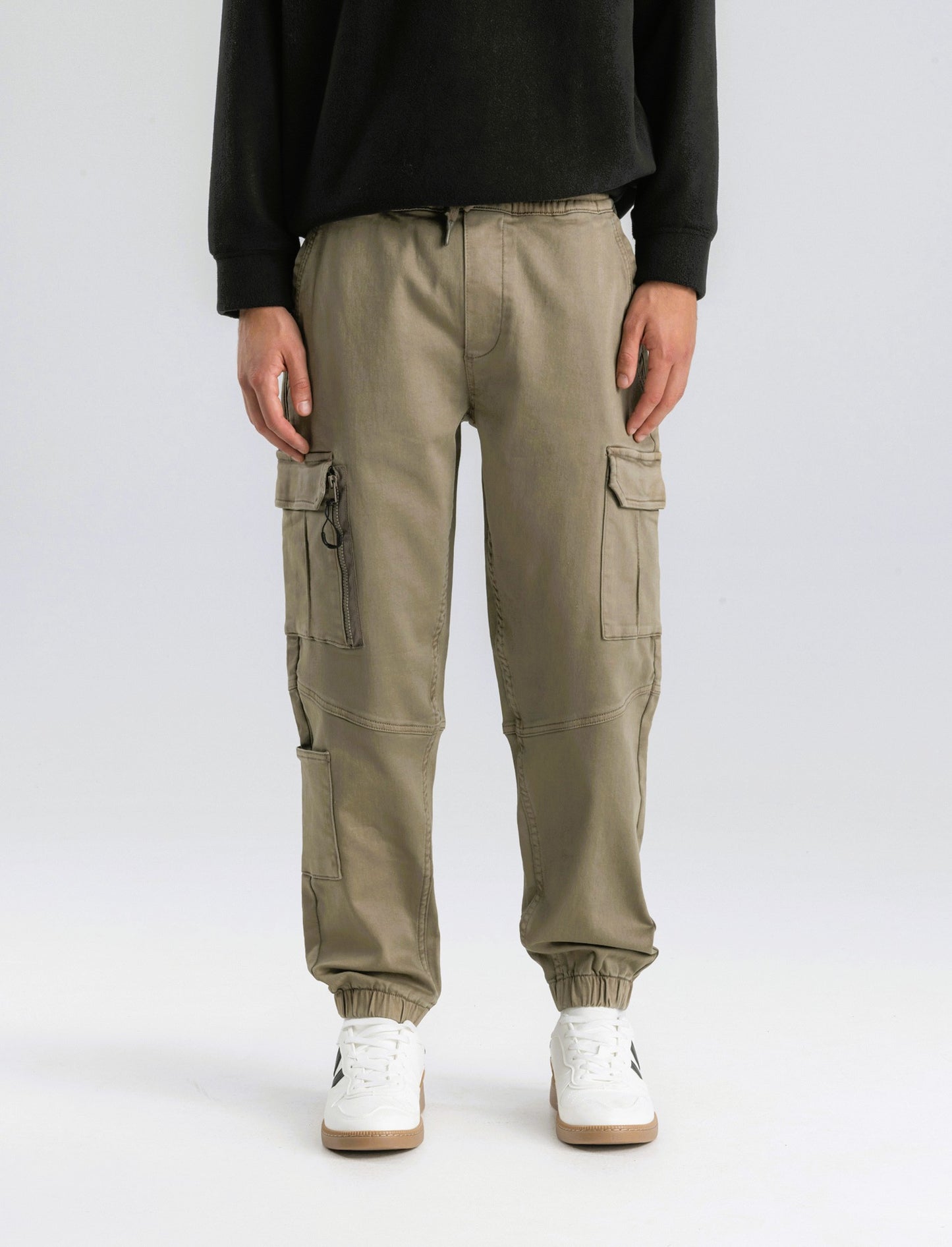 PANTALONI JOGGER CARGO FIT - Verde kaki