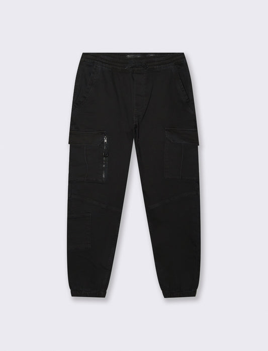 PANTALONI JOGGER CARGO FIT - Nero