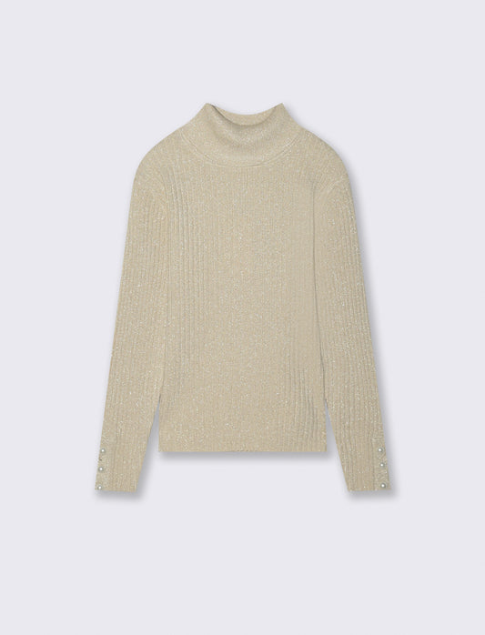 Maglia collo alto - Beige