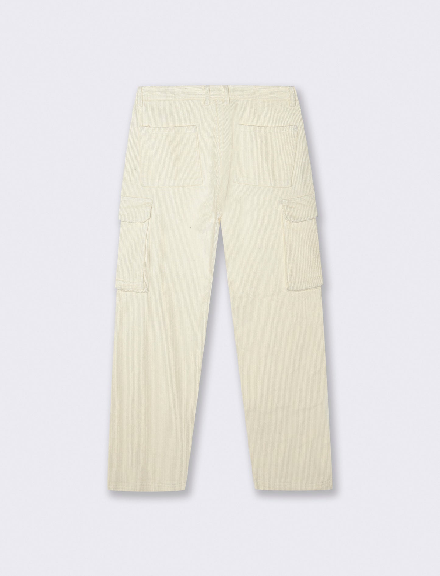 PANTALONI CARGO IN VELLUTO STRAIGHT FIT - Bianco