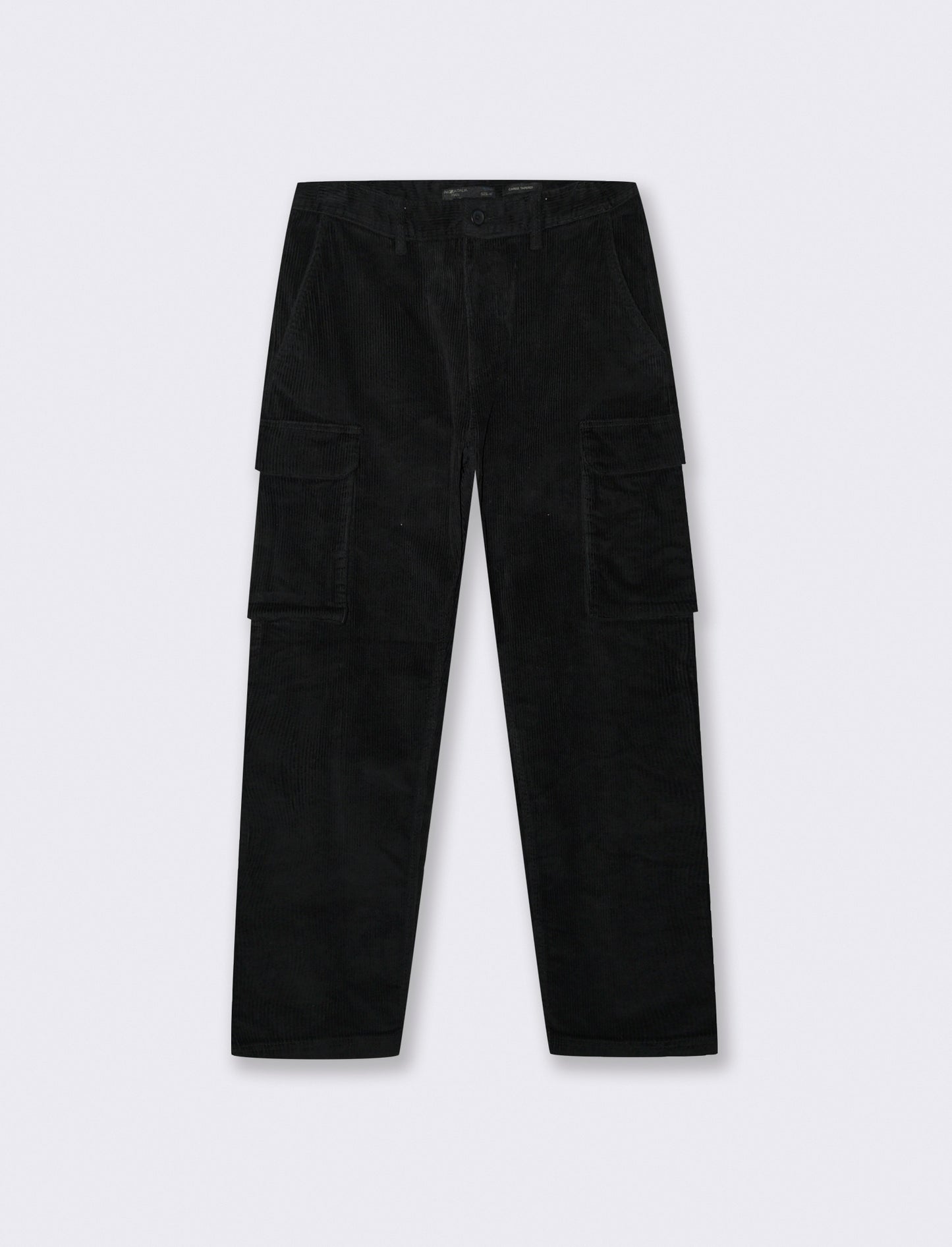 PANTALONI CARGO IN VELLUTO STRAIGHT FIT - Nero
