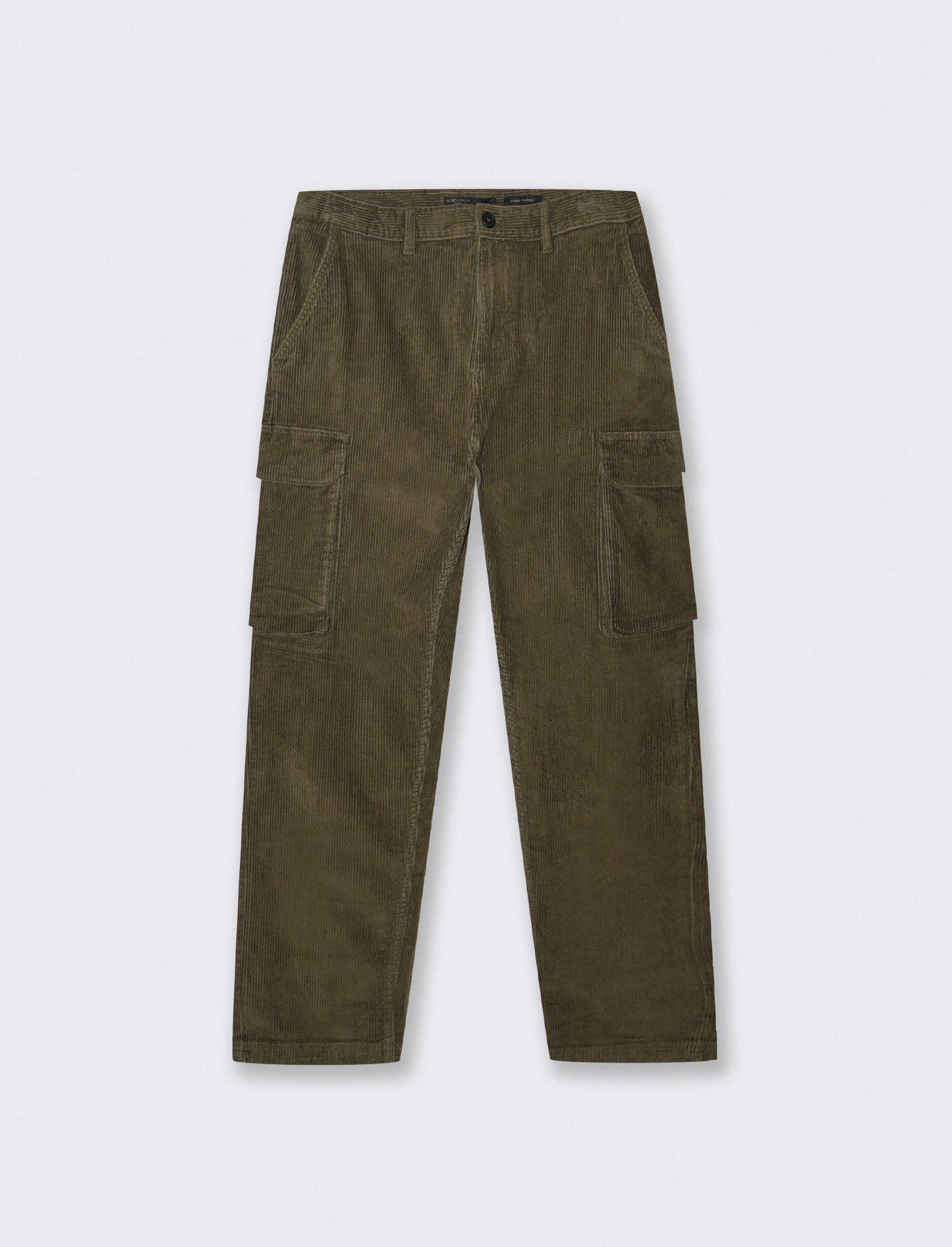 PANTALONI CARGO IN VELLUTO STRAIGHT FIT - Verde kaki