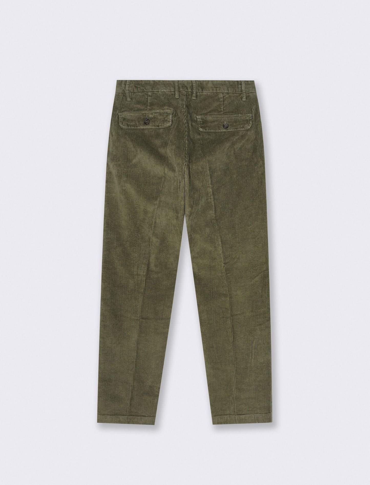 PANTALONI CHINO  IN VELLUTO STRAIGHT FIT - Verde oliva