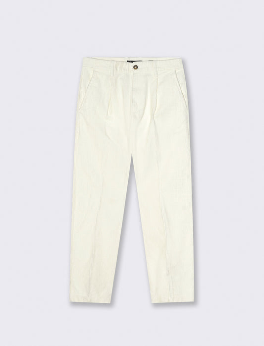 PANTALONI CHINO  IN VELLUTO STRAIGHT FIT - Bianco