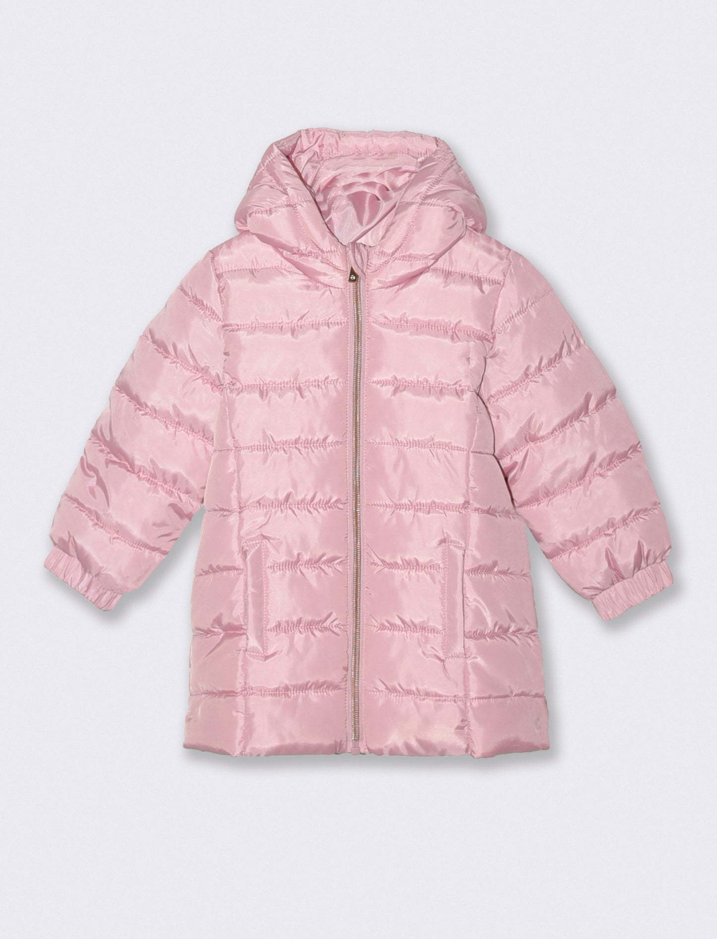 Giaccone basico con cappuccio - Rosa