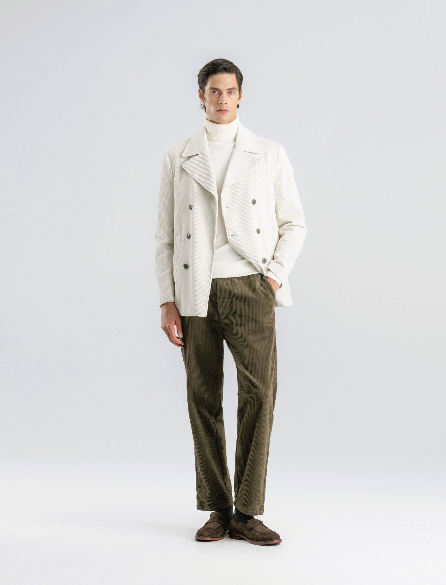 PANTALONI BAGGY JOGGER IN VELLUTO - Verde kaki