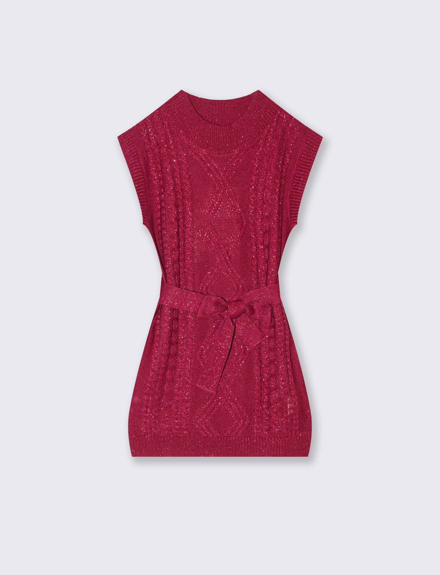 Vestito giromanica in maglieria da bambina. - Viola malva