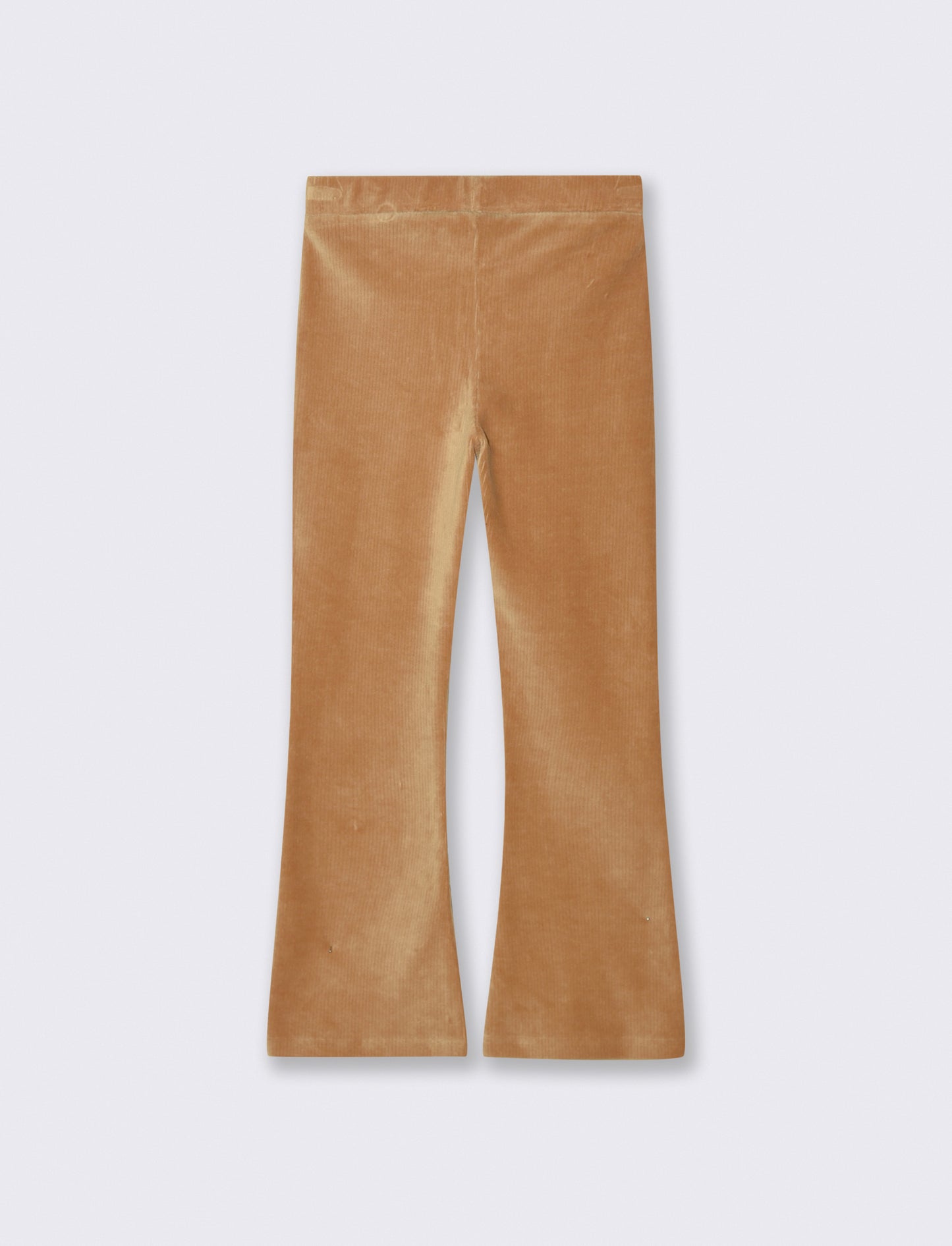 Leggings a zampa in velluto elastico. - Beige biscotto