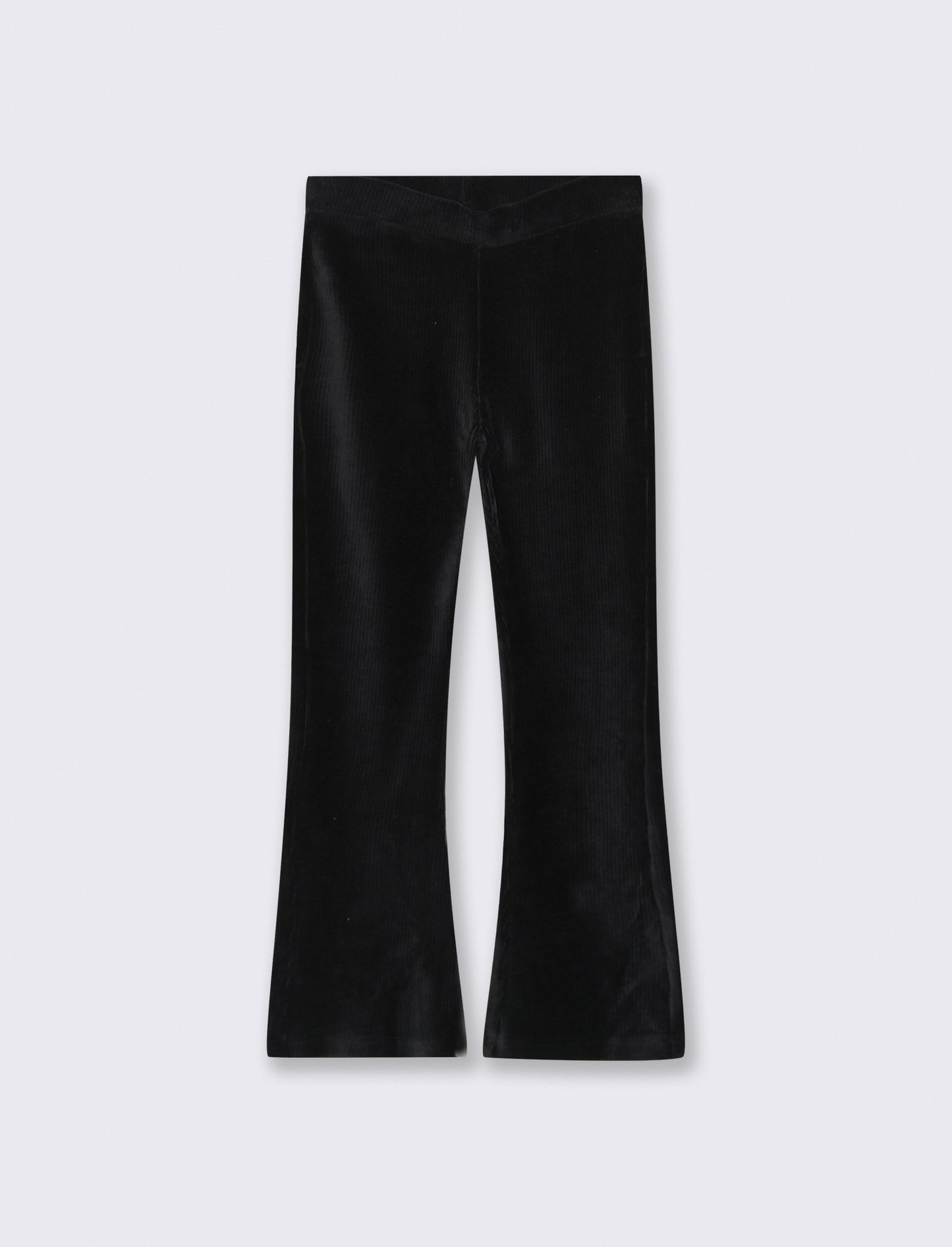 Leggings a zampa in velluto elastico. - Nero