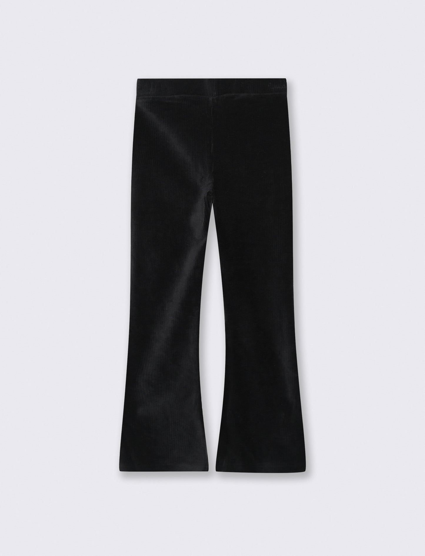 Leggings a zampa in velluto elastico. - Nero