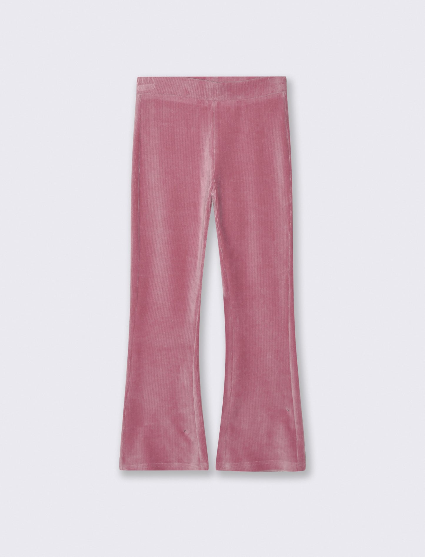 Leggings a zampa in velluto elastico. - Rosa cipolla