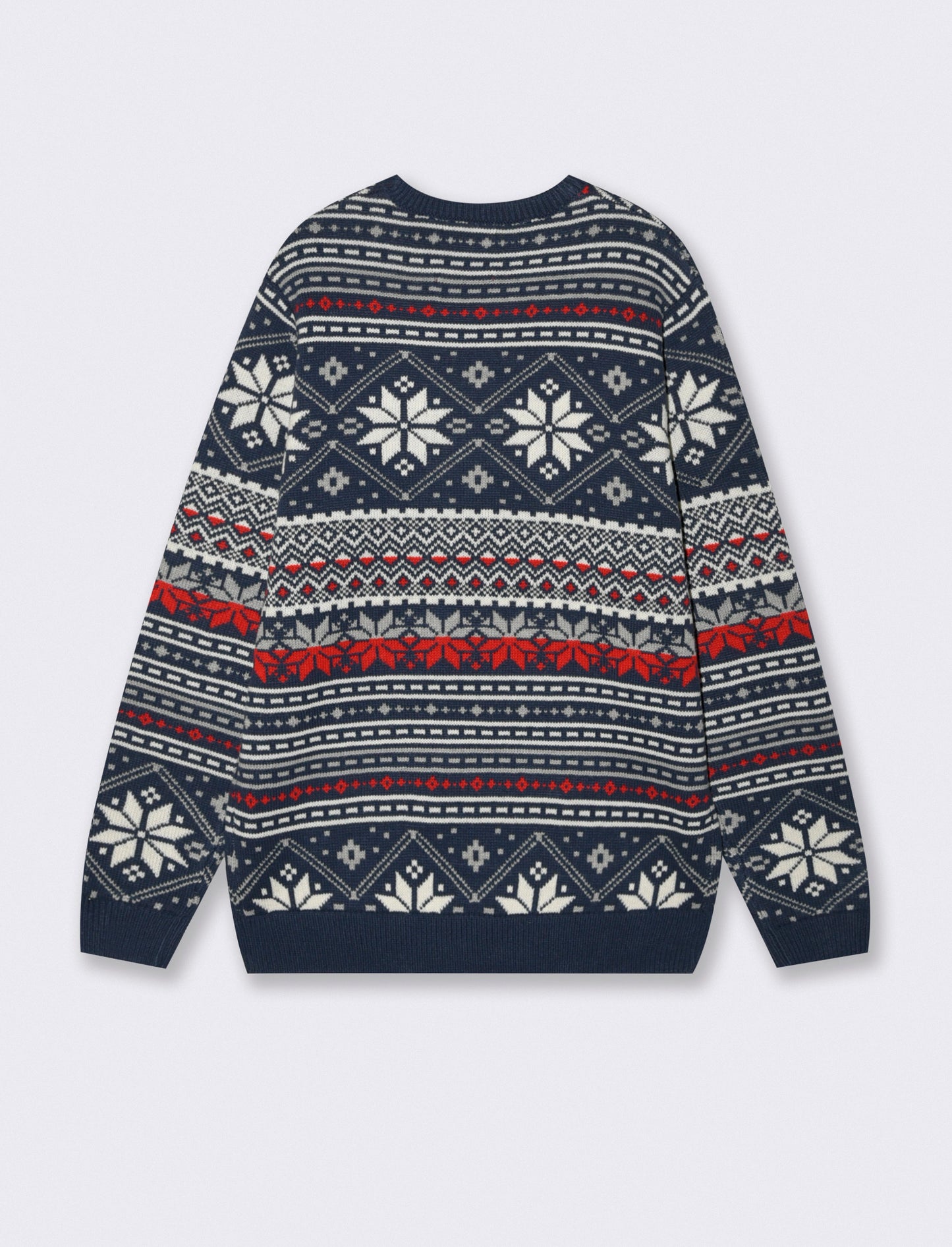 MAGLIA GIROCOLLO FANTASIA JACQUARD - Blu