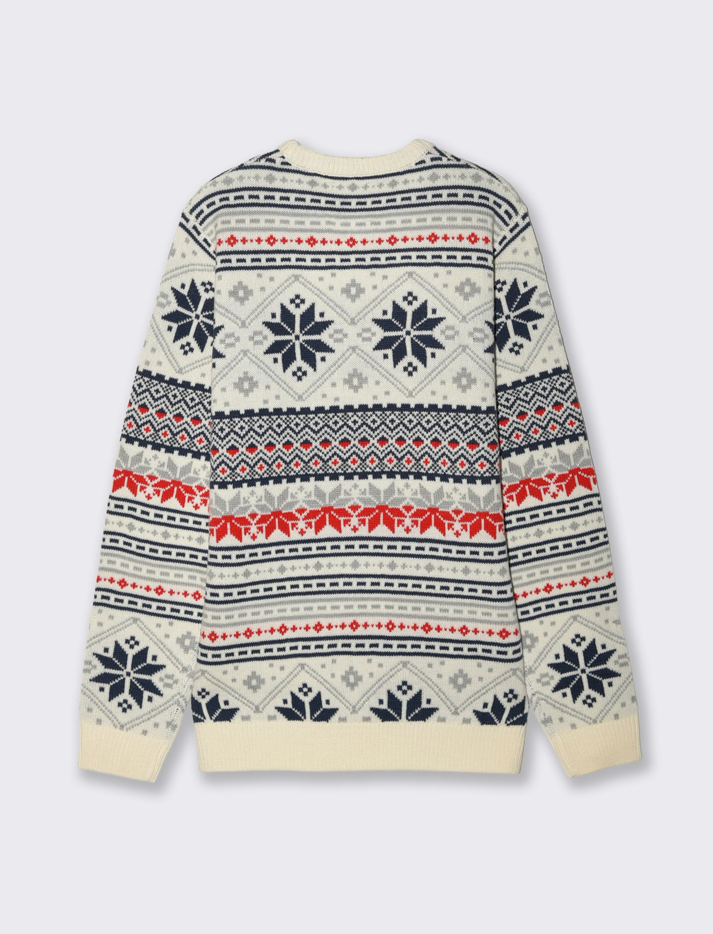 MAGLIA GIROCOLLO FANTASIA JACQUARD - Bianco