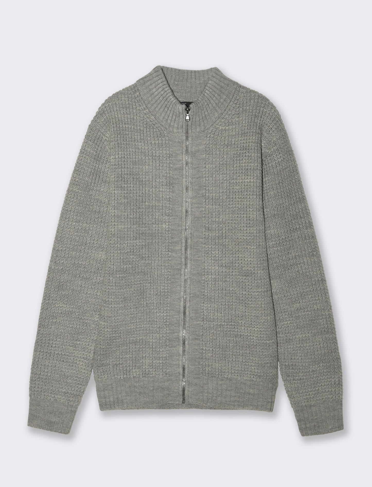 MAGLIA  CARDIGAN CON CERNIERA - Grigio mel.