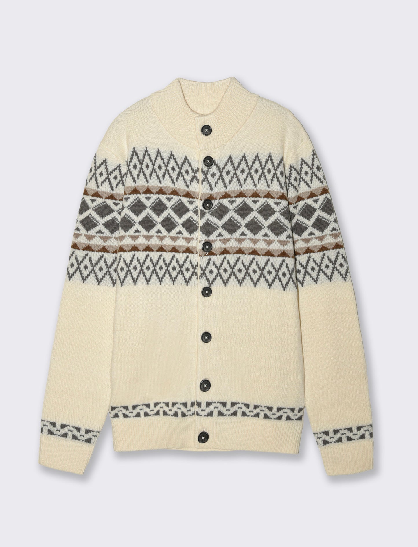 MAGLIA  CARDIGAN FANTASIA JACQUARD - Bianco